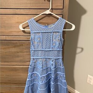 Us Angels Blue Lace Formal Kids Dress
